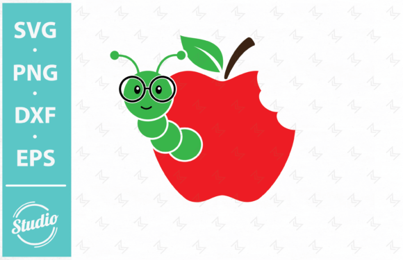 Apple and Worm Svg: Fresh Graphics for Crafts