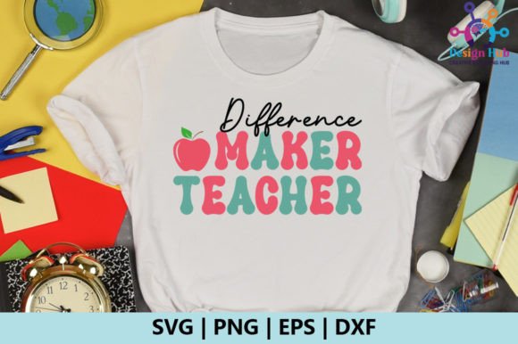Difference Maker Teacher Retro SVG for Crafts and Graphics