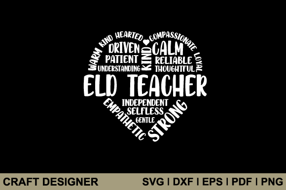 ELD Teacher Definition Svg Cut File for Crafts and Graphics