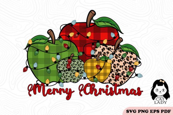 Plaid Apple Teacher Christmas SVG for Crafts & Graphics