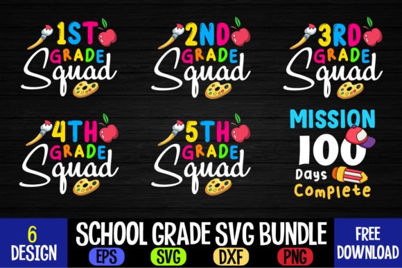 School Grade SVG Bundle: Graphics for Crafts