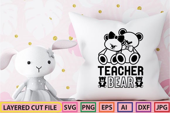 Teacher Bear SVG: Graphics for Crafts & Blogs